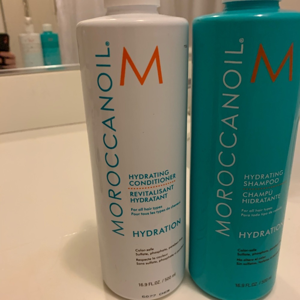Moroccan oil shampoo and conditioner.